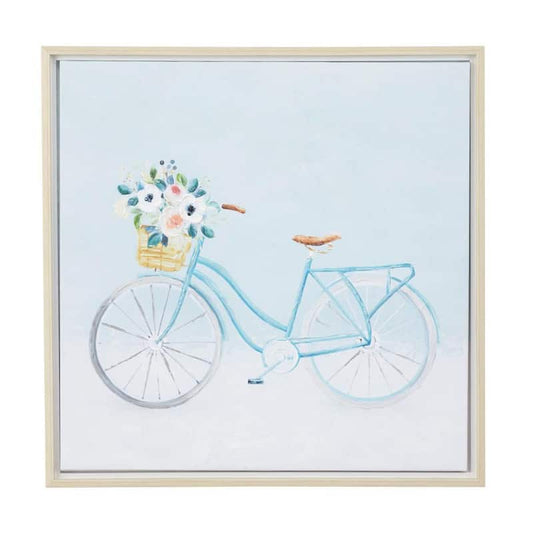 1- Panel Bike Framed Wall Art with Tan Frame 25 in. x 1 in.